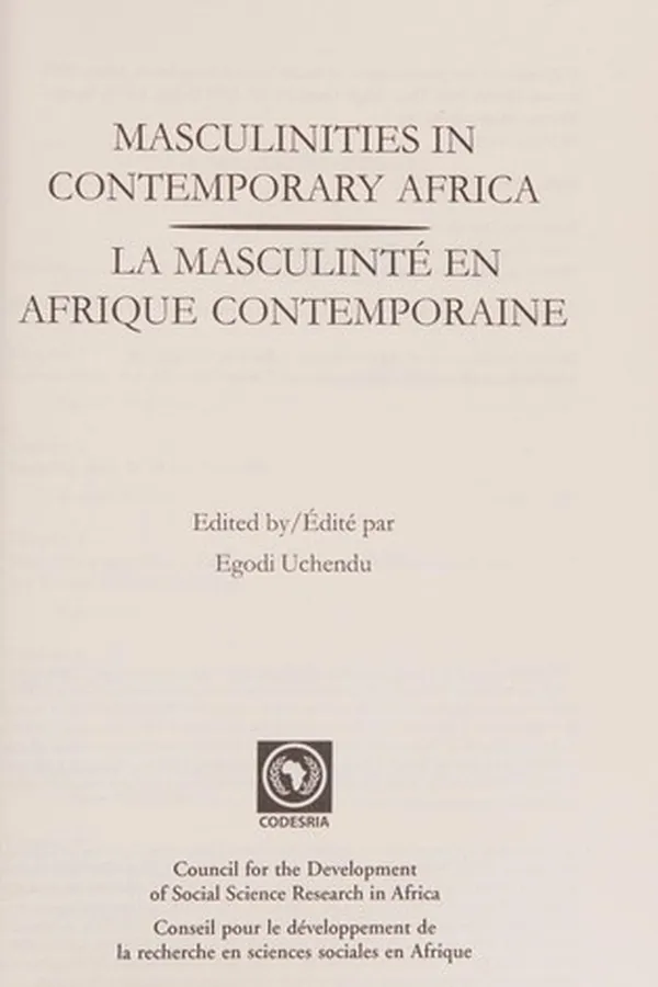 Capa de Masculinities in contemporary Africa