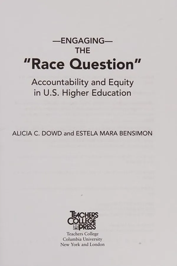 Cover of Engaging the "race question"