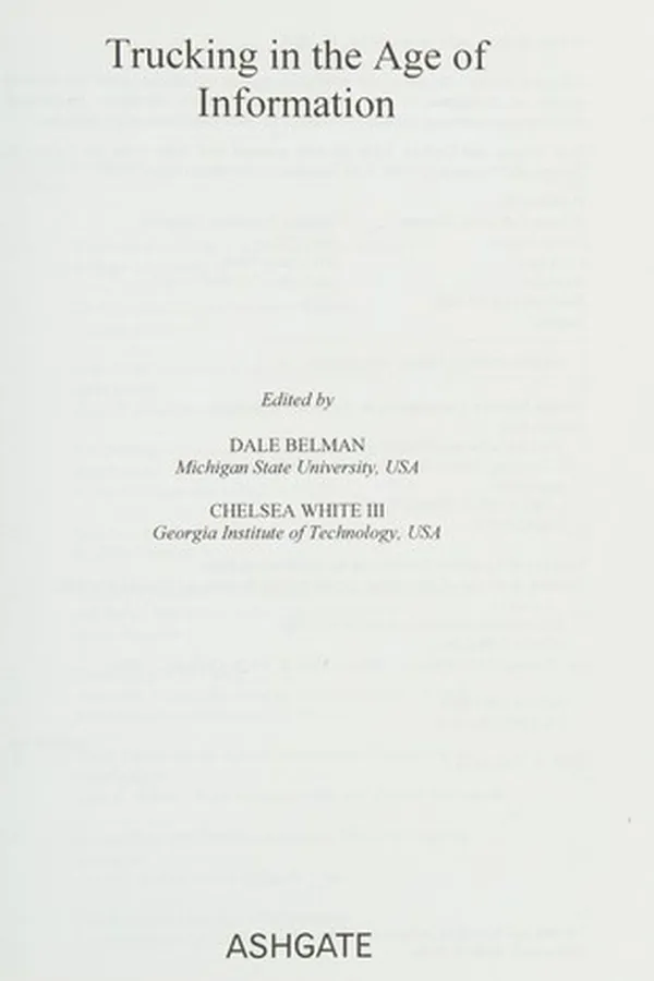 Capa de TRUCKING IN THE AGE OF INFORMATION; ED. BY DALE BELMAN
