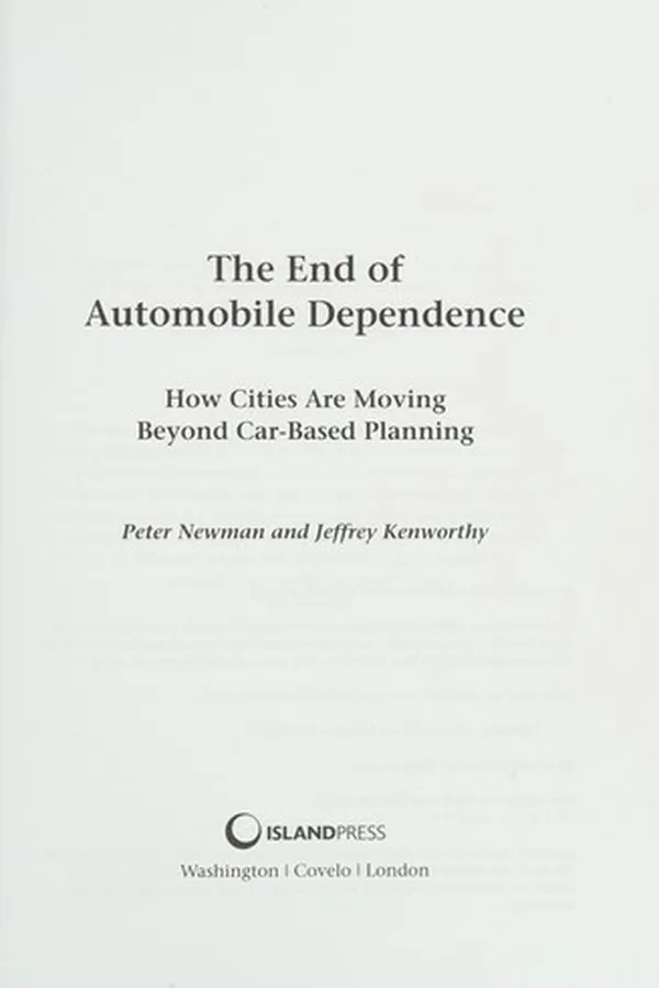 Capa de The end of automobile dependence
