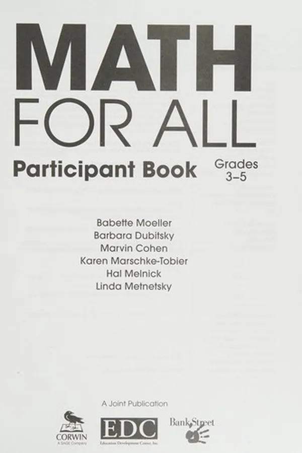 Capa de Math for all participant book (3-5)