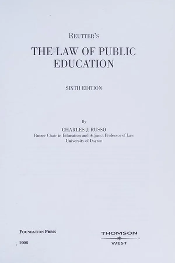 Capa de Reutter's The law of public education