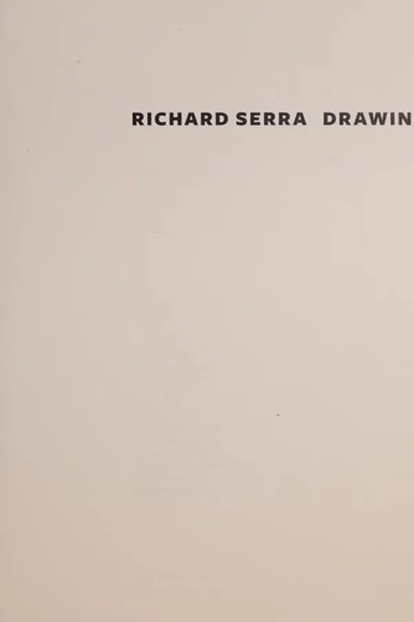 Capa de Richard Serra Drawing