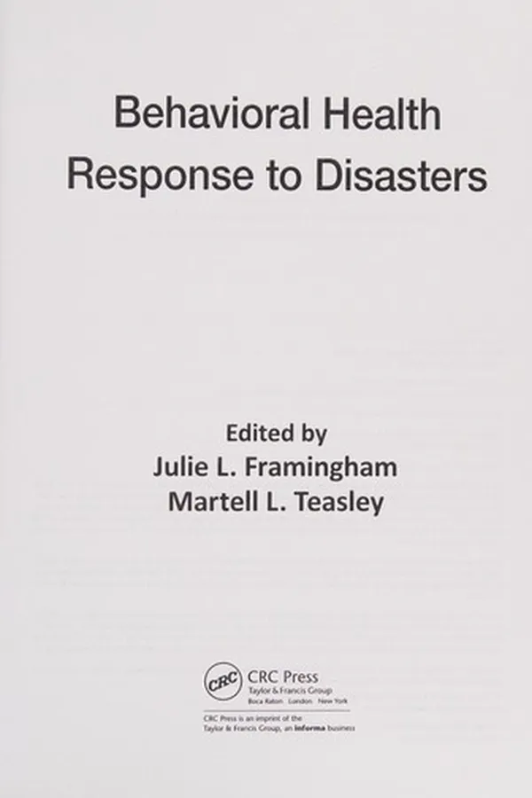 Capa de Behavioral health response to disasters