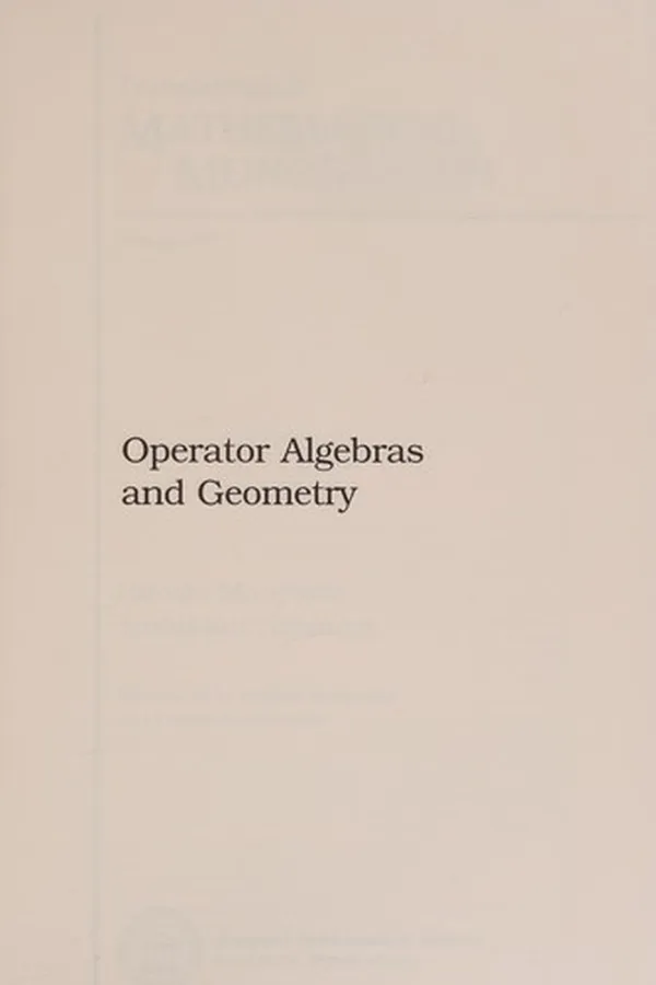 Cover of Operator algebras and geometry