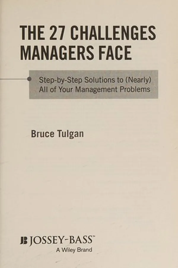 Capa de The 27 challenges managers face
