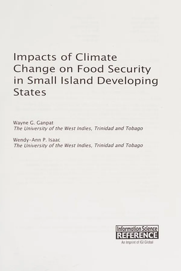 Capa de Impacts of climate change on food security in small island developing states
