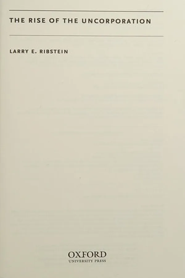 Capa de The rise of the uncorporation
