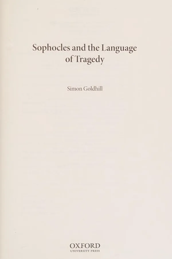 Capa de Sophocles and the language of tragedy