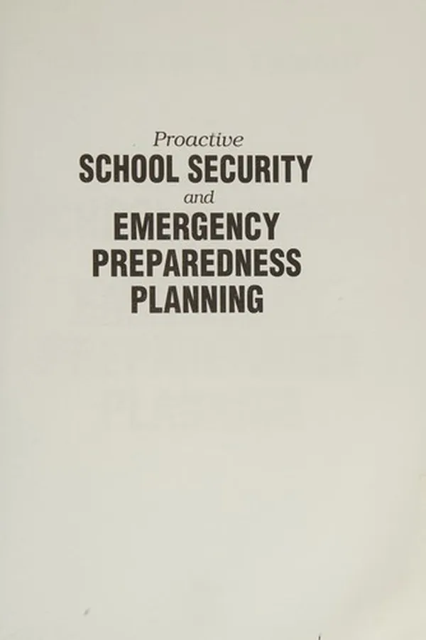 Capa de Proactive school security and emergency preparedness planning