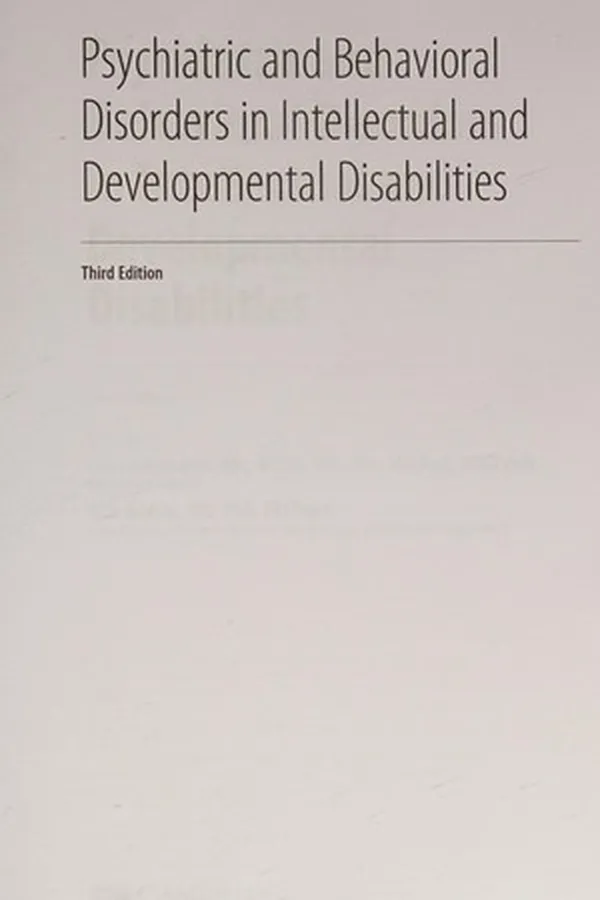 Capa de Psychiatric and behavioural disorders in intellectual and developmental disabilities