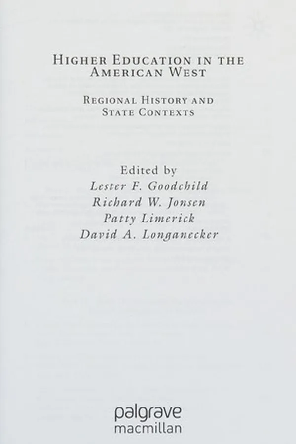 Capa de Higher education in the American West