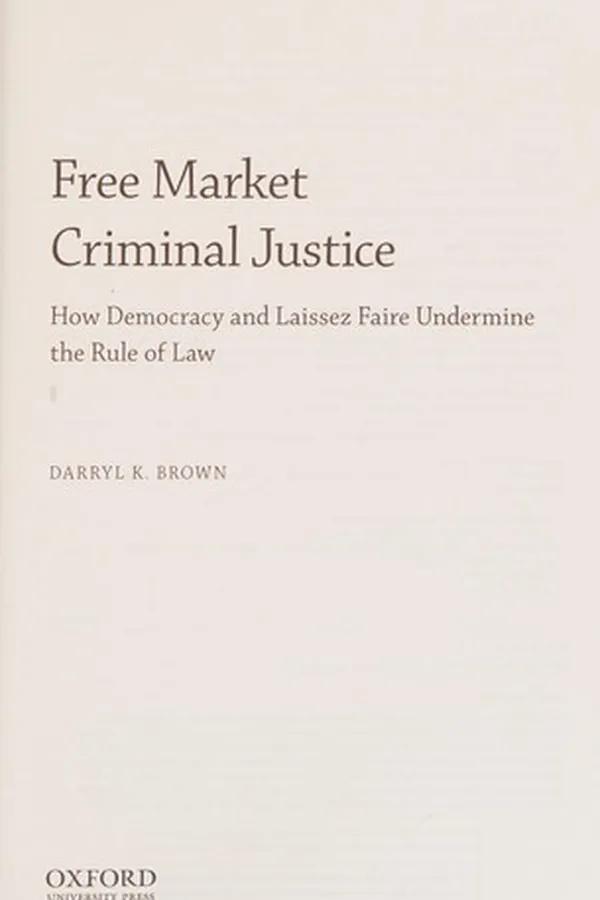 Capa de Free Market Criminal Justice