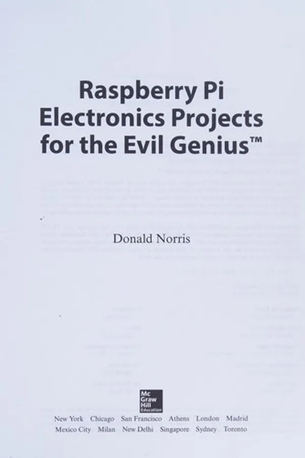 Cover of Raspberry Pi electronics projects for the evil genius
