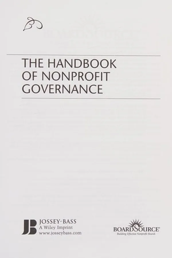 Capa de The handbook of nonprofit governance