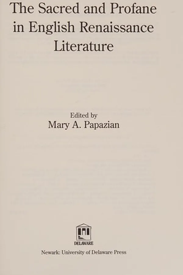 Capa de The sacred and profane in English Renaissance literature