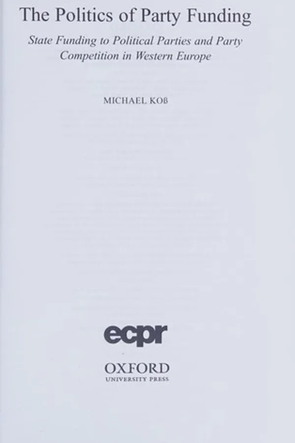 Capa de The politics of party funding