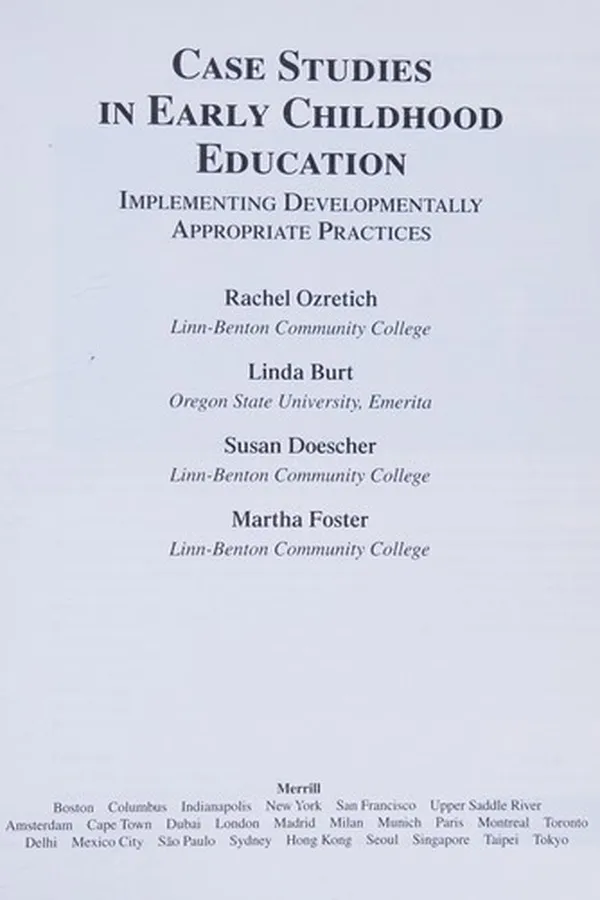 Capa de Case studies in early childhood education
