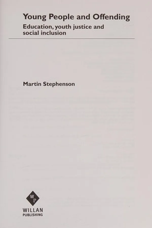 Capa de YOUNG PEOPLE AND OFFENDING: EDUCATION, YOUTH JUSTICE AND SOCIAL INCLUSION