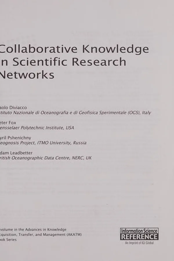 Capa de Collaborative knowledge in scientific research networks