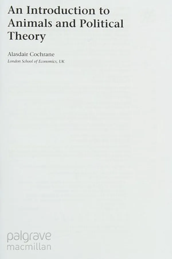 Capa de An introduction to animals and political theory