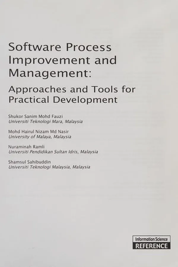Cover of Software process improvements and management