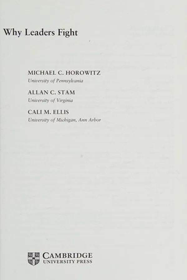 Cover of Why Leaders Fight