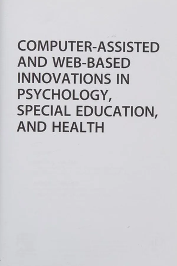 Capa de Computer-Assisted and Web-Based Innovations in Psychology, Special Education, and Health
