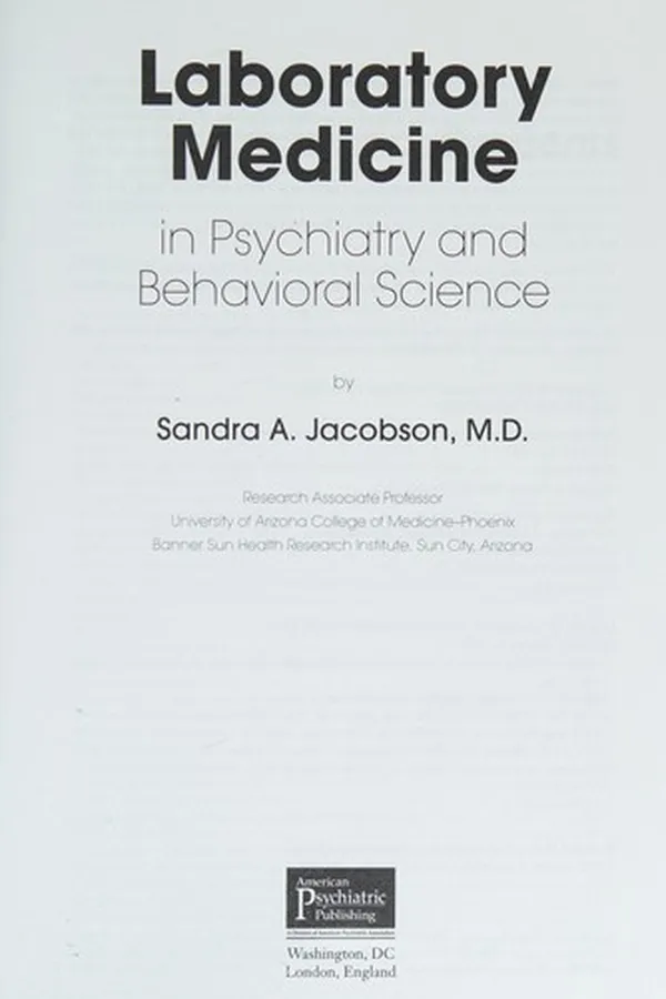 Capa de Laboratory medicine in psychiatry and behavioral science