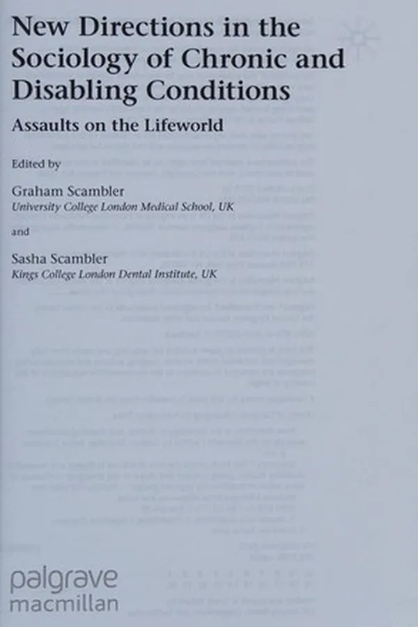 Capa de New directions in the sociology of chronic and disabling conditions