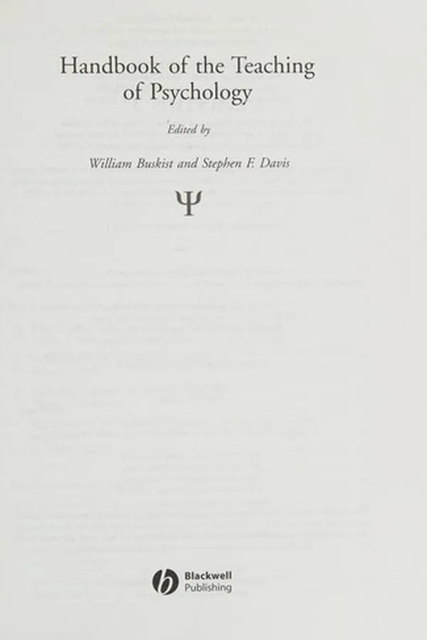 Capa de Handbook of the teaching of psychology
