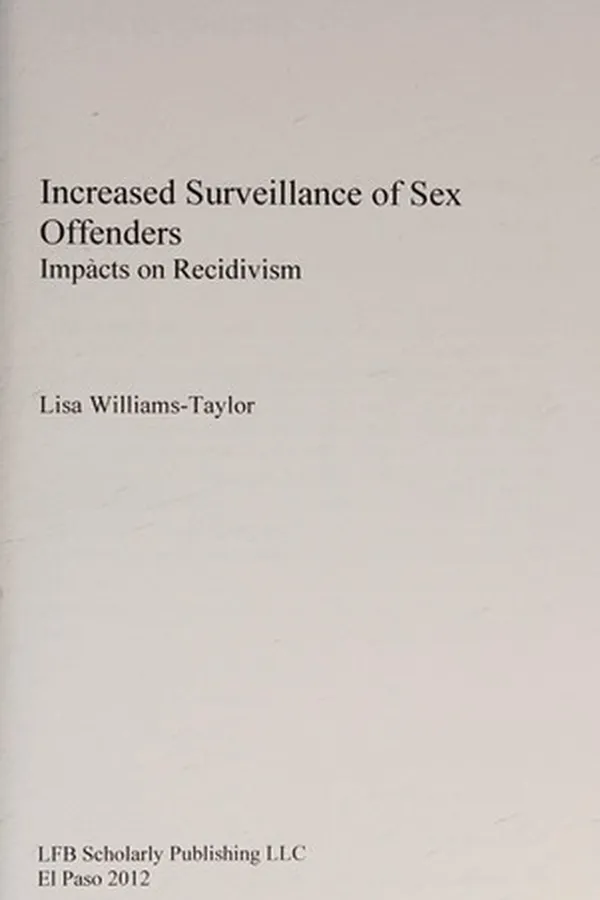 Capa de Increased surveillance of sex offenders
