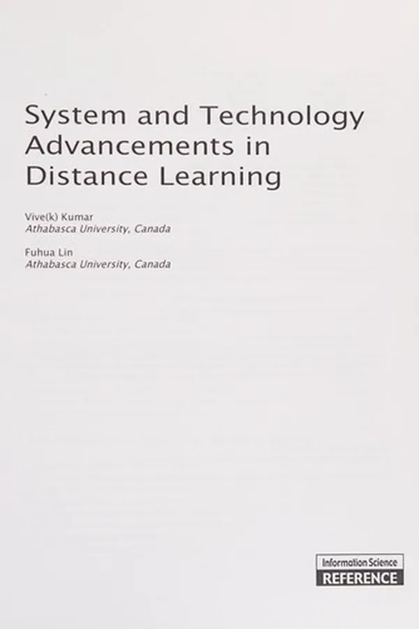 Capa de System and technology advancements in distance learning