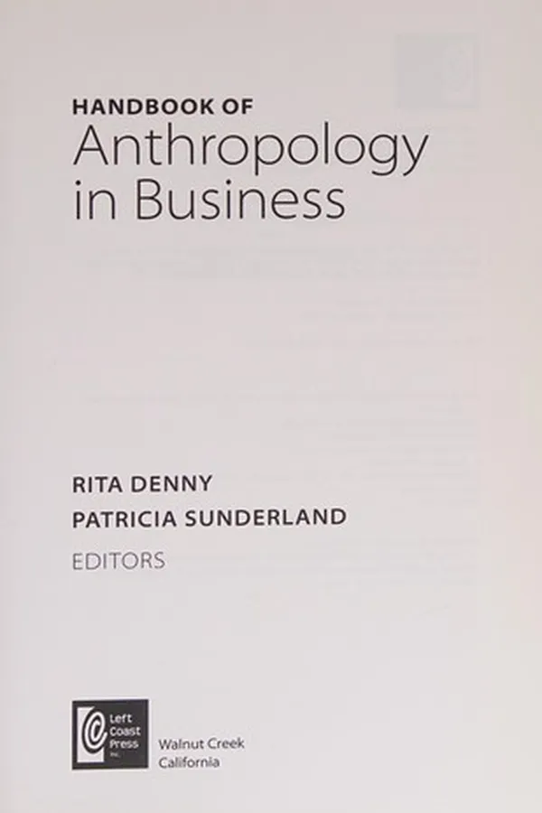 Capa de Handbook of Anthropology in Business