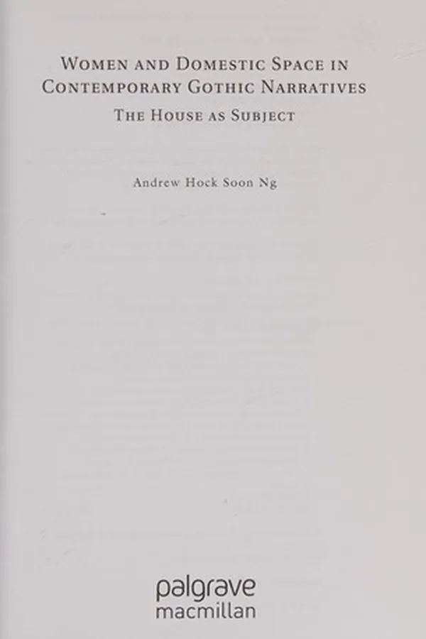 Capa de Women and domestic space in contemporary gothic narratives