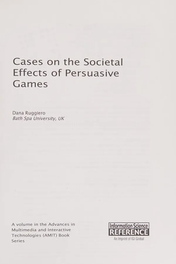 Capa de Cases on the societal effects of persuasive games