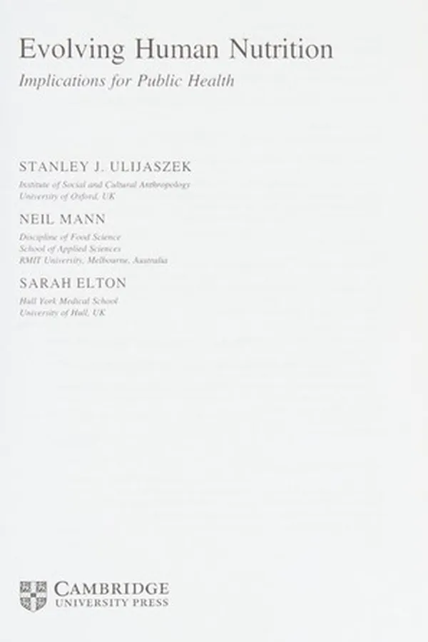 Capa de Evolving human nutrition