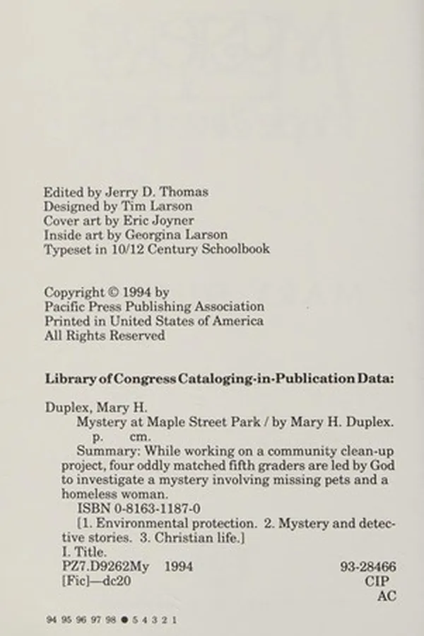 Capa de Mystery at Maple Street Park