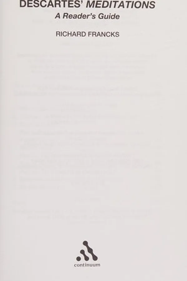 Capa de Descartes' Meditations