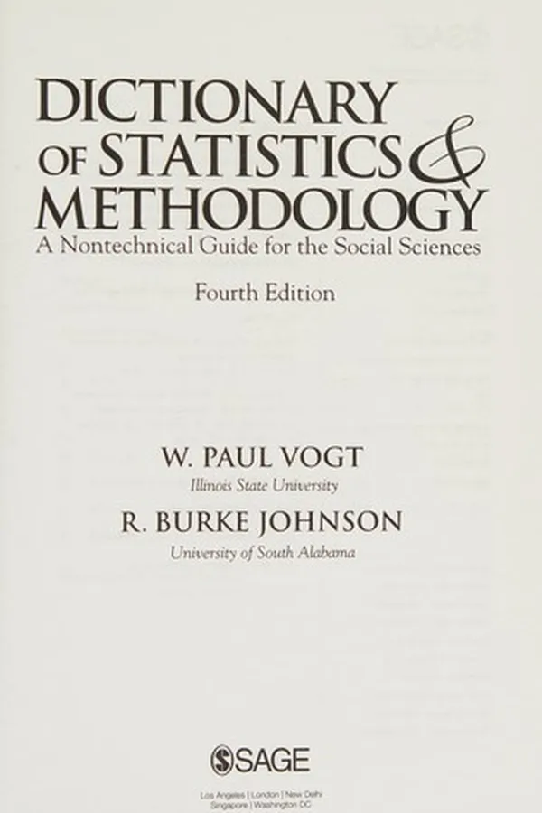 Capa de Dictionary of statistics & methodology