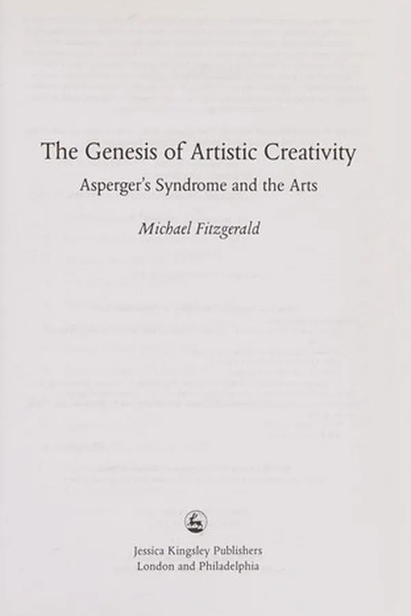Capa de GENESIS OF ARTISTIC CREATIVITY: ASPERGER'S SYNDROME AND THE ARTS