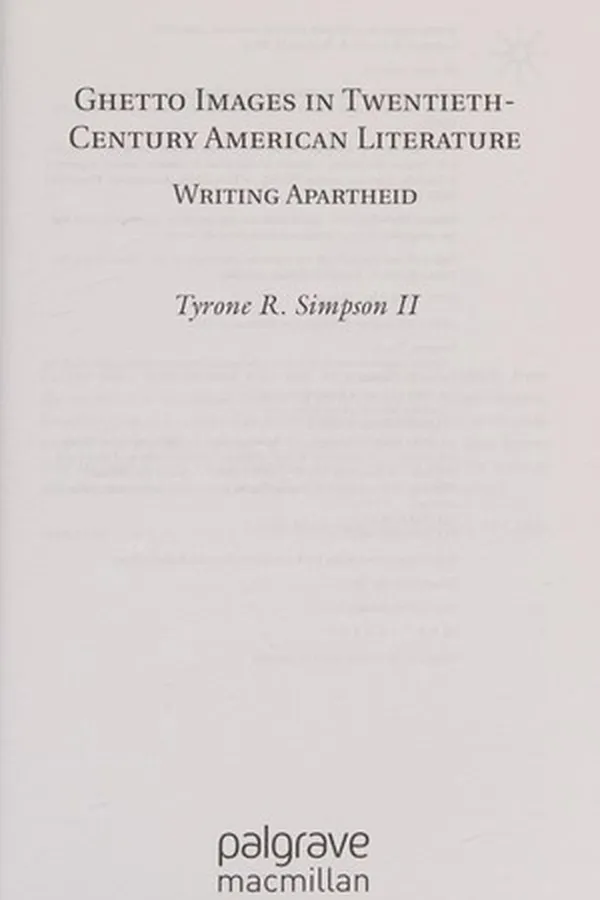 Capa de Ghetto images in twentieth-century American literature