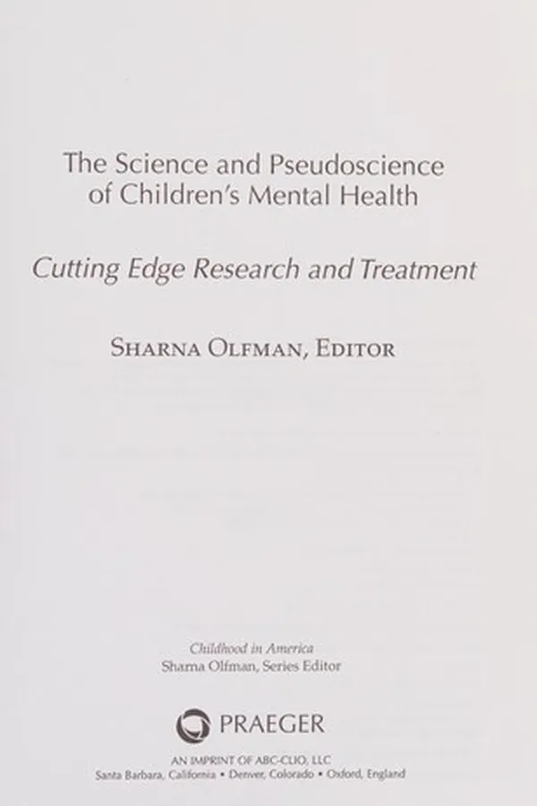 Capa de The science and pseudoscience of children's mental health