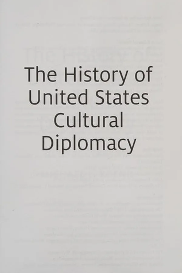 Capa de History of United States Cultural Diplomacy