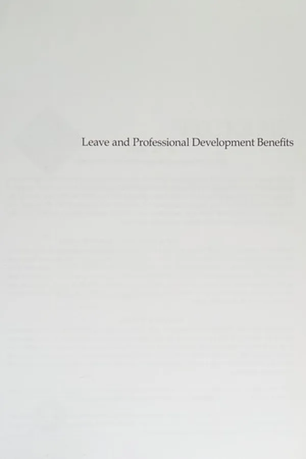 Cover of Leave and professional development benefits