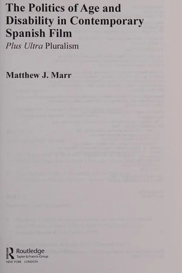 Capa de The politics of age and disability in contemporary Spanish film
