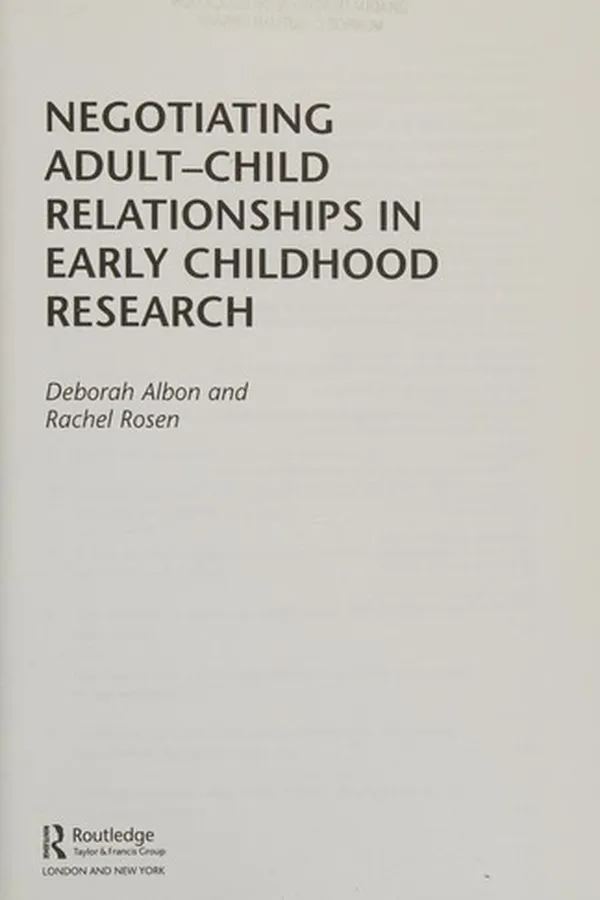 Capa de Negotiating Adult-Child Relationships in Early Childhood Research