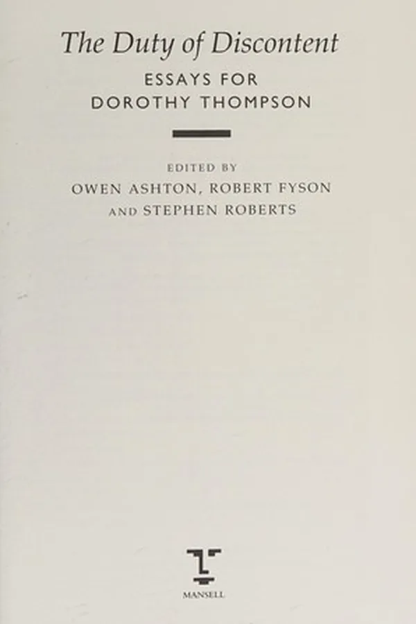Capa de The duty of discontent
