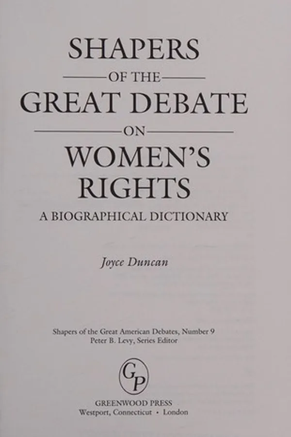 Capa de Shapers of the great debate on women's rights