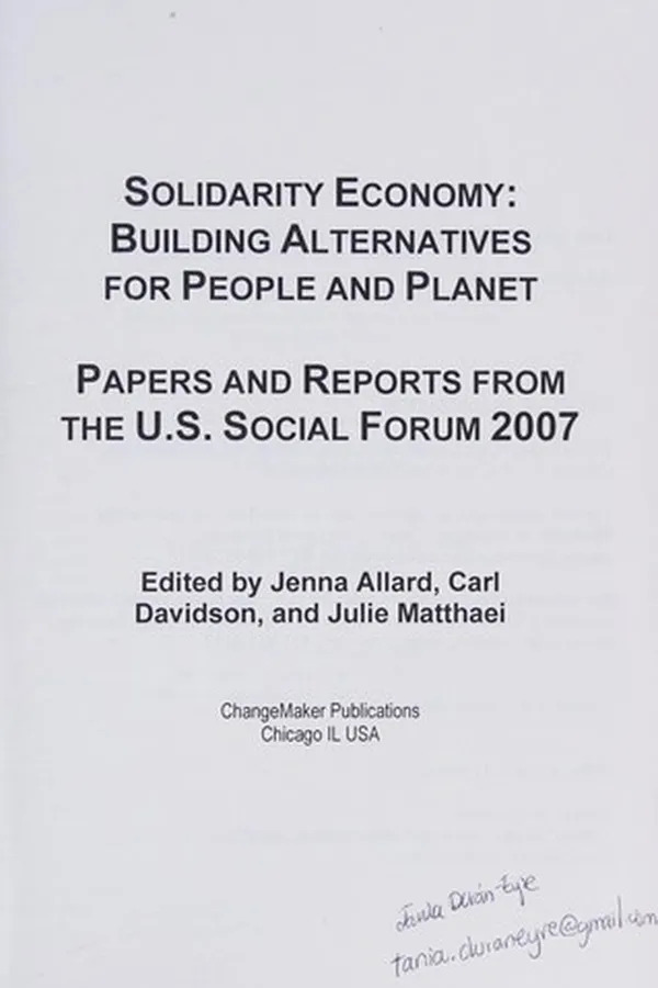 Capa de Solidarity economy